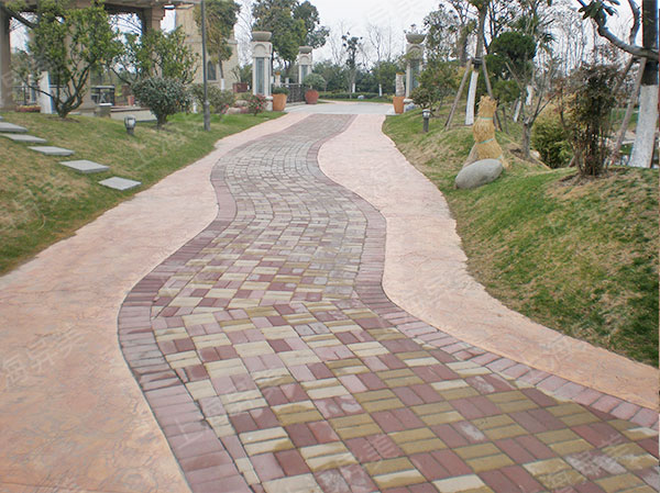 五星酒店用什么石材，仿石压印混凝土铺装案例